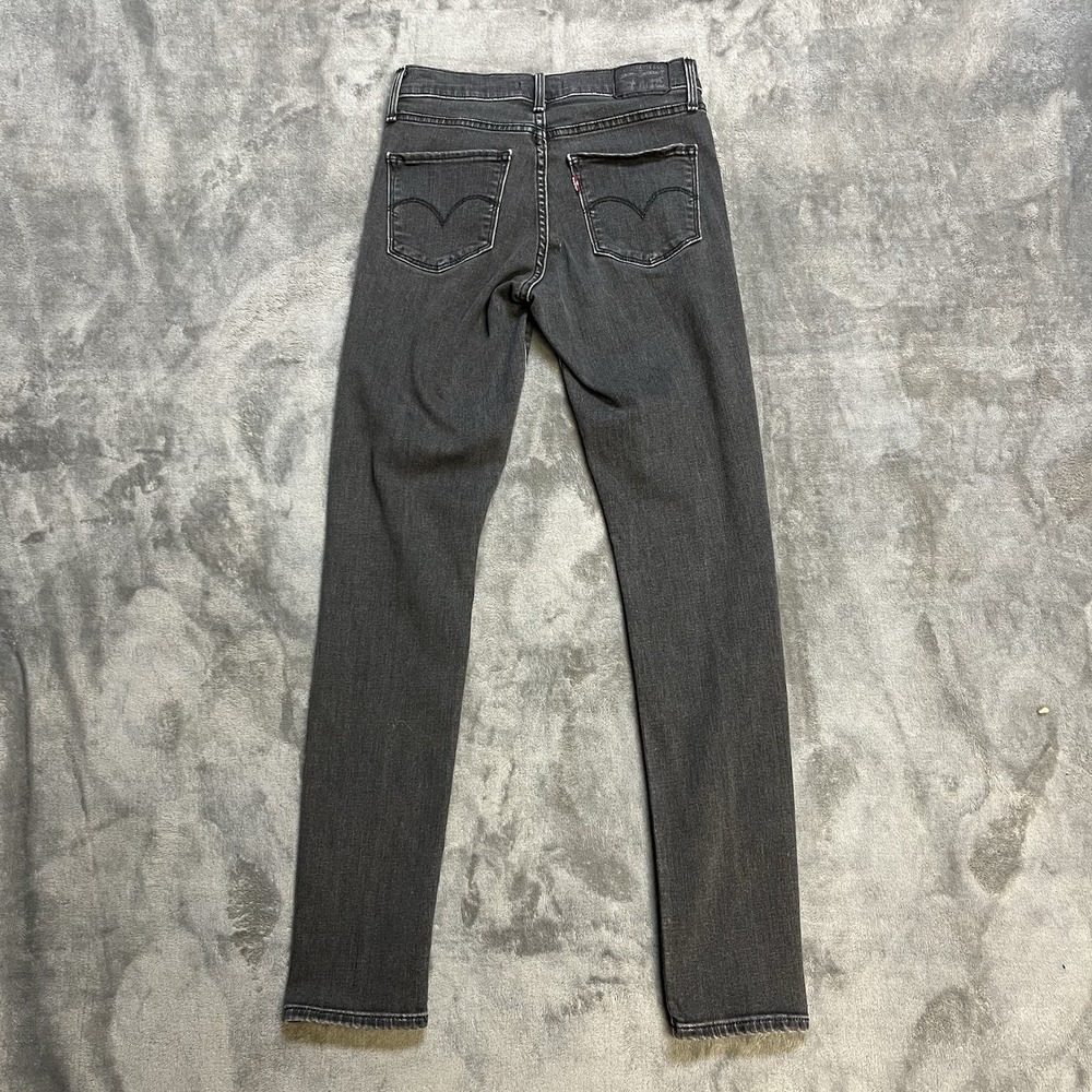 Levi's 311 Shaping Skinny Jeans Womens 26 Black Studded Side Seam Denim - Picture 2 of 10
